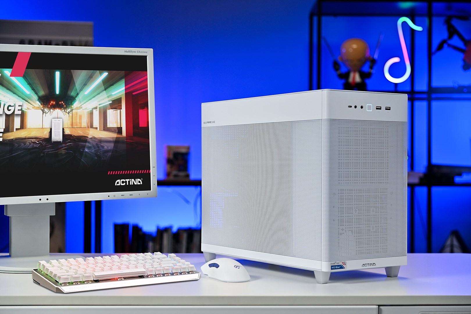 Kompjuter gaming Actina Ryzen 7 8700F, 32GB DDR5, 1TB SSD, Radeon RX 9070 XT, i bardhë