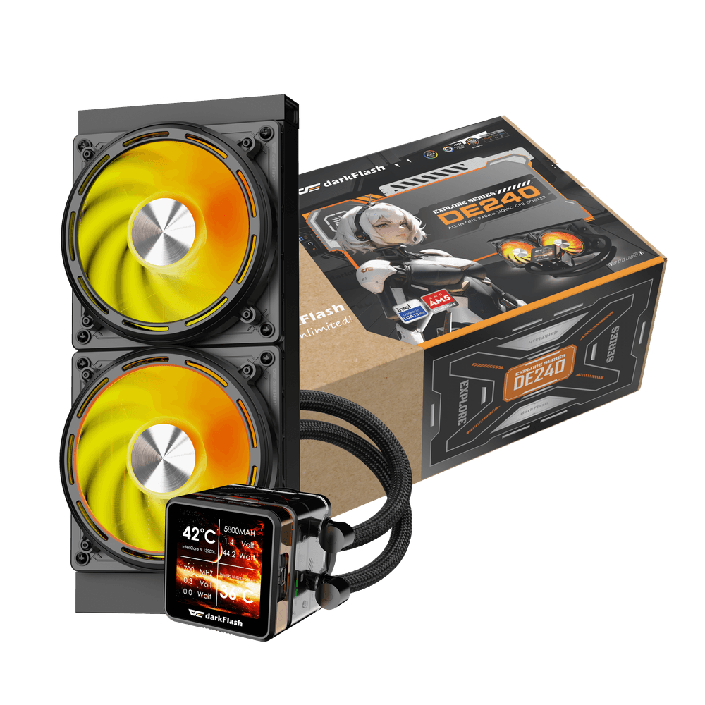 Ftohës Darkflash DE240 AIO Liquid Cooler, 240mm, i zi
