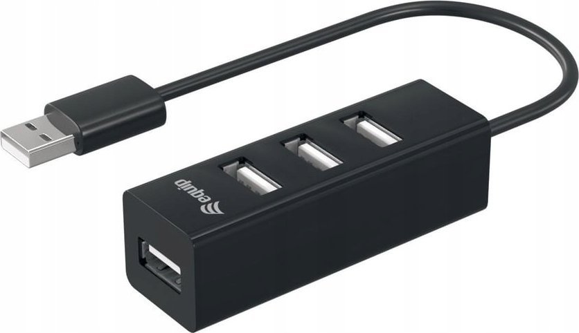 Хаб USB Equip 4 порти, USB 2.0, црн