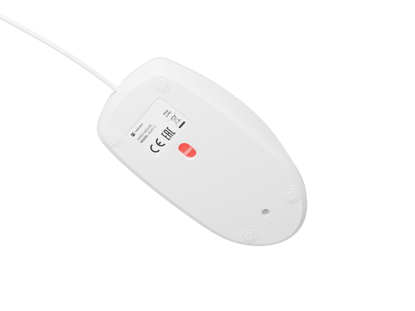 Maus Natec RUFF 2, 1000 DPI, USB 2.0, i bardhë