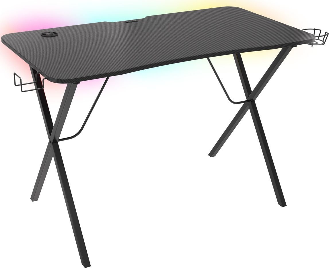 Tavolinë gaming Genesis Holm 200 RGB, 113x60 cm, me ndriçim RGB, e zezë