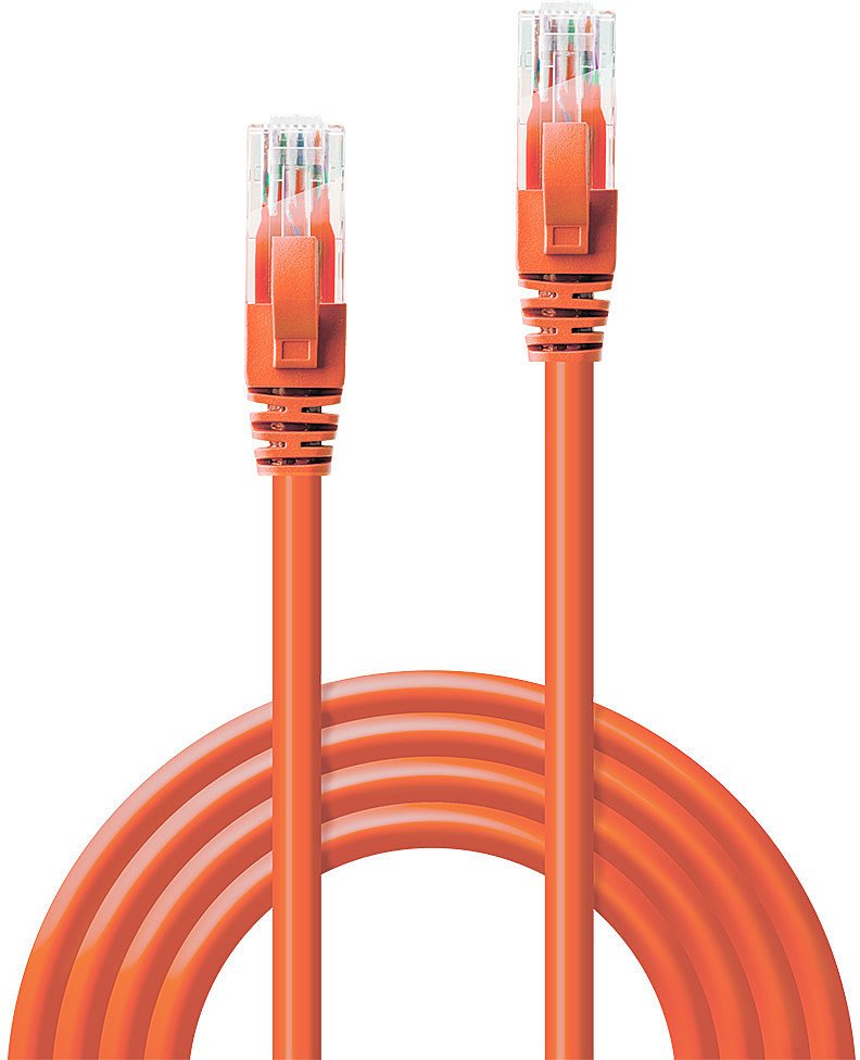 Kabllo rrjeti Lindy Cat.6 U/UTP, 3m, portokalli