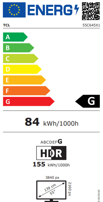 [OUTLET] Televizor TCL 55C645, 55" (139cm), 4K UHD, titan