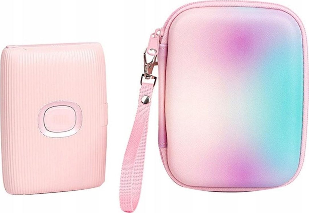Заштитна торбичка LoveInstant за Fujifilm Instax Mini Evo LiPlay Square Link, со ремен за рака, повеќебојна омбре