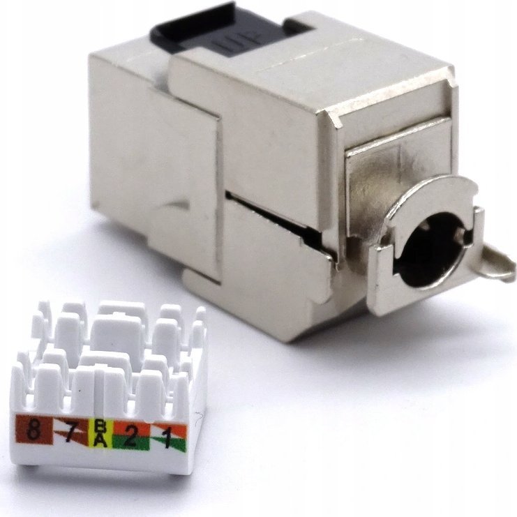 Modul keystone Solarix 10G Cat 6a STP, RJ45, vetëprerës, argjendti