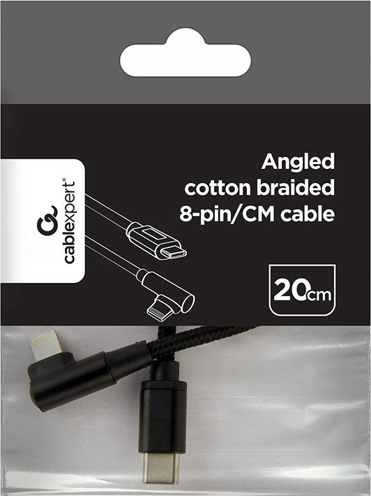 Kabllo të dhënash Gembird CC-USB2-CMLML-0.2M, USB C në Lightning, 0.2m, e zezë