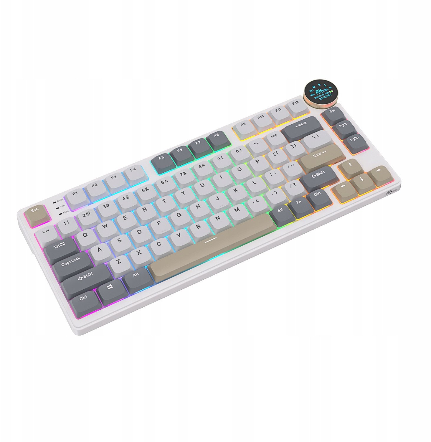 Tastierë gaming Royal Kludge RK N80, mekanike low profile, RGB, wireless Bluetooth USB C, e zezë
