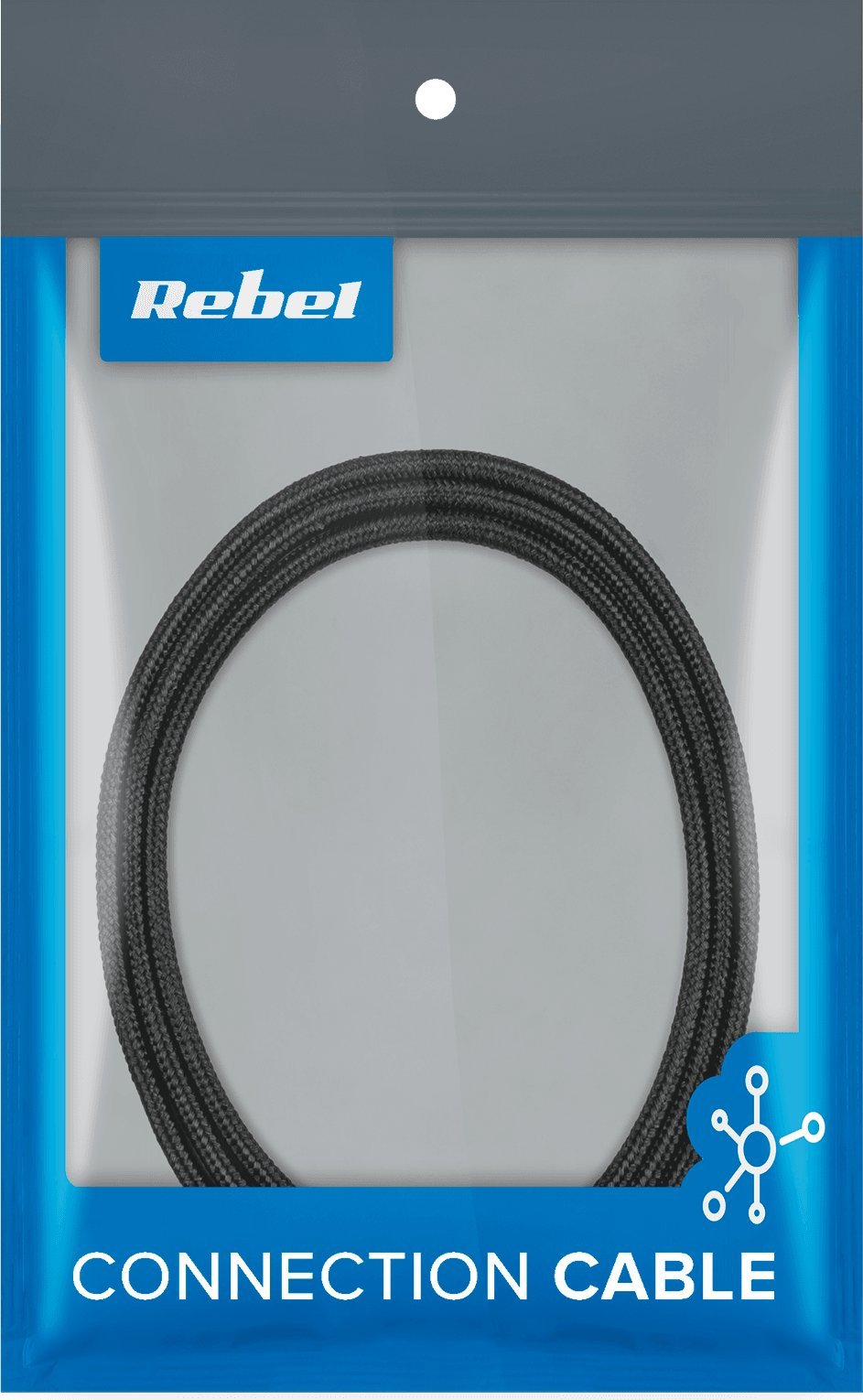 Kabllo USB C në USB C REBEL RB-6003-100-B, 1m, e zezë