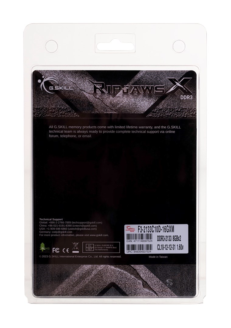 Memorie RAM G.Skill RipjawsX, DDR3, 16GB, 2133 MHz, CL12