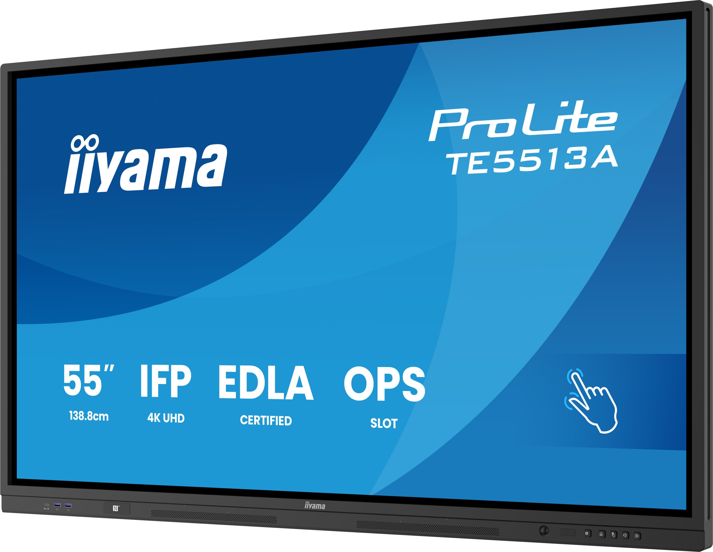 Интерактивен екран Iiyama TE8613A-B1AG, 85.6\", 4K UHD, со допир, црн