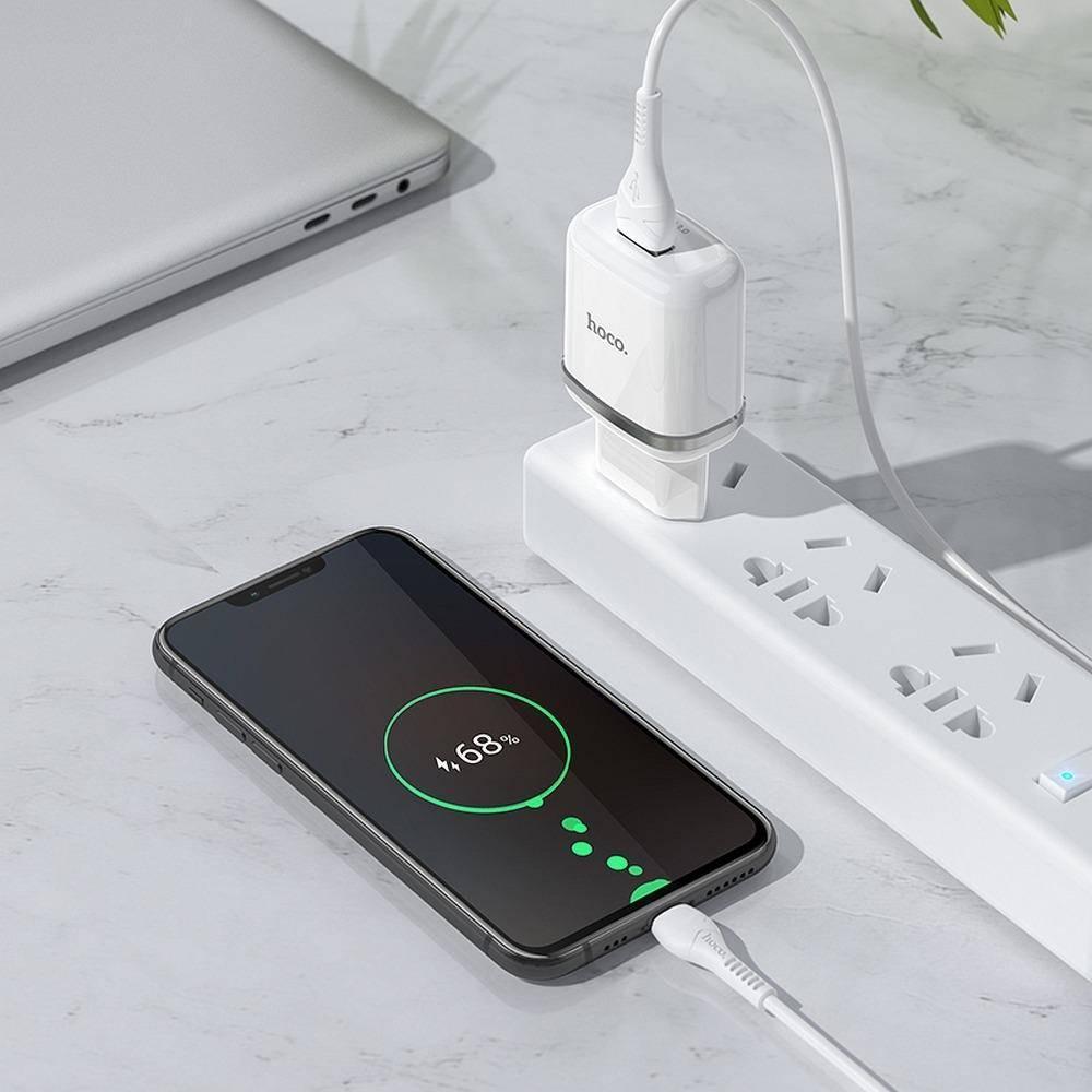 Karikues muri Hoco N3, 1x USB A, 18W QC 3.0, i bardhë