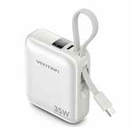 Powerbank Vention Mini, 10000mAh, 35W, USB C, bezhë