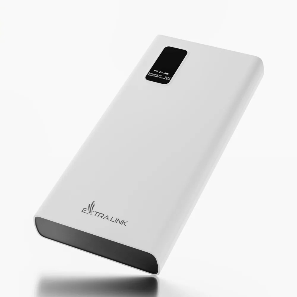 Power bank Extralink EPB-067W, USB-C, 10000mAh, i bardhë