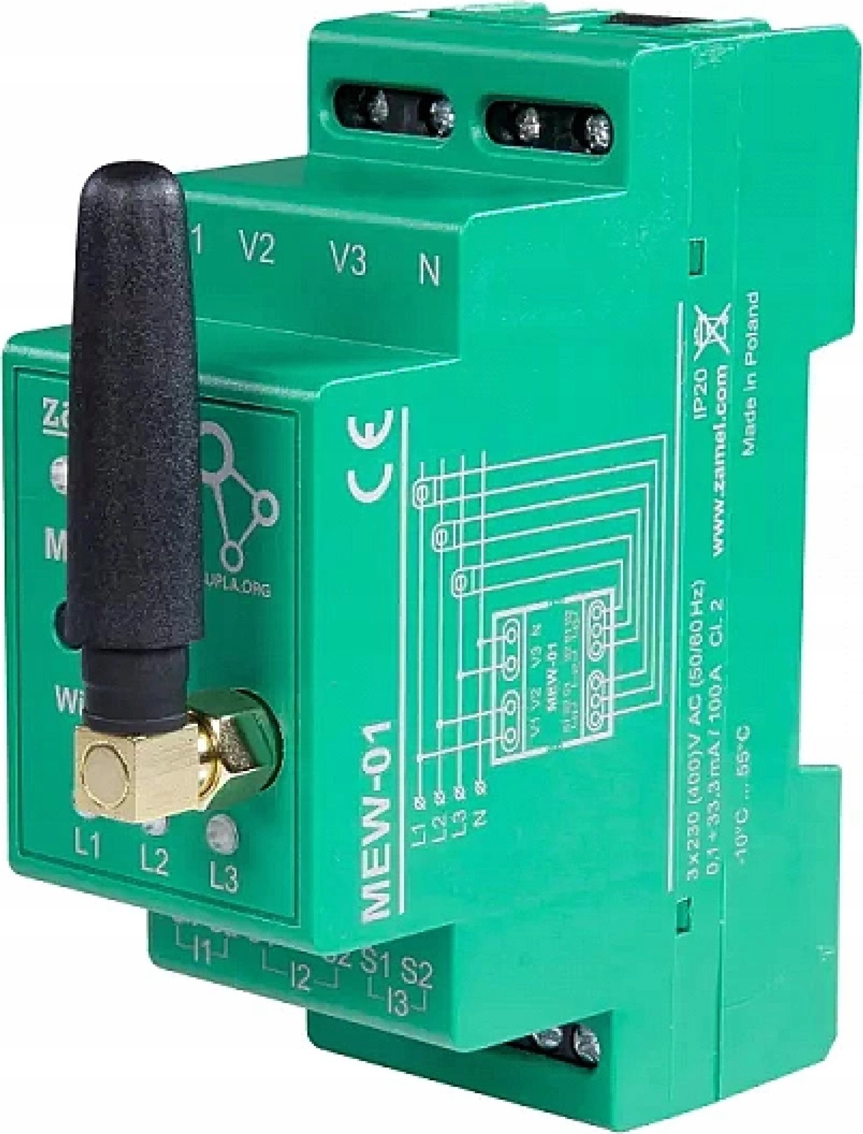 Monitor energjie elektrike Zamel MEW-01 ANT-1F, njëfazësh, Wi-Fi, i bardhë