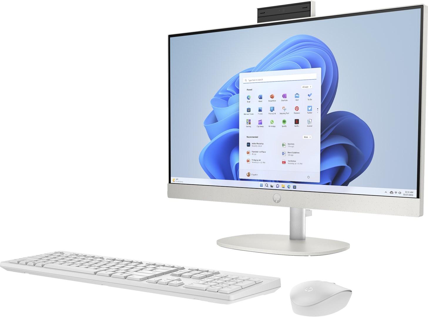 Kompjuter All in One HP 24-cr0312nw, Ryzen 5, 16GB RAM, 512GB SSD, i bardhë
