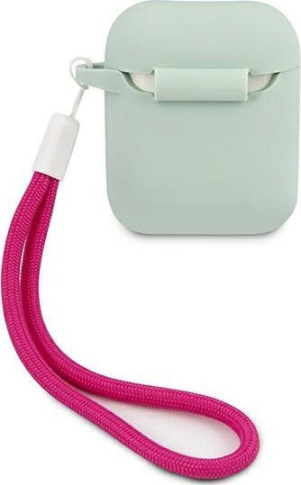 Mbrojtëse Guess Silicone Vintage për AirPods 1/2, e kaltër / rozë