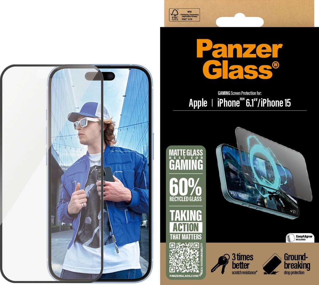 Xham mbrojtës CARE by PanzerGlass Gaming, për iPhone 16 dhe iPhone 15, transparencë e lartë