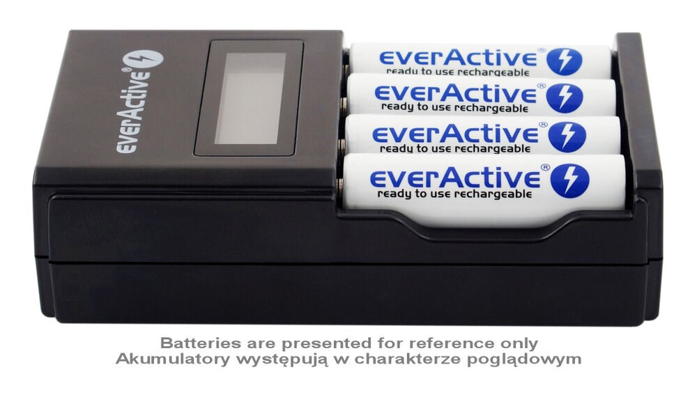 Karikues baterish EverActive NC-450 NC450B, Ni-MH AA AAA, ekran LCD, i zi