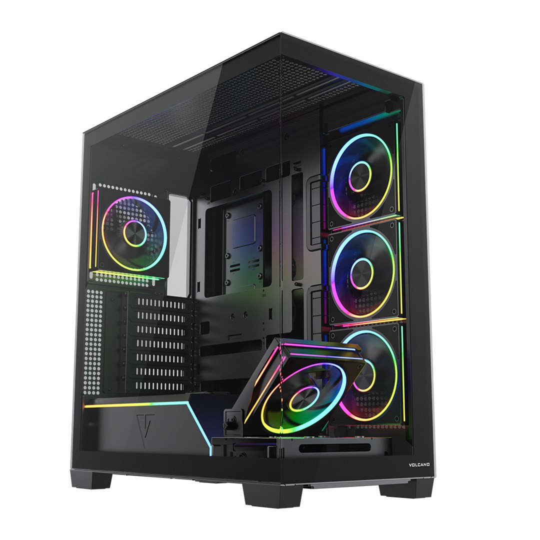 Kase PC Modecom Volcano Stellar Plus 5F ARGB, ATX, xham i temperuar, e zezë