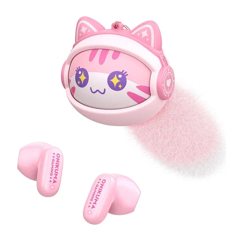 Kufje wireless Onikuma TX603 TWS, Bluetooth 5.4, ENC, rozë