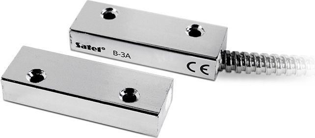 Detektor magnetik Satel B-3A, reed switch metalik, montim sipërfaqësor, argjendtë