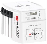 Adapter universal udhëtimi Skross, USB A USB C, 30W PD, i bardhë