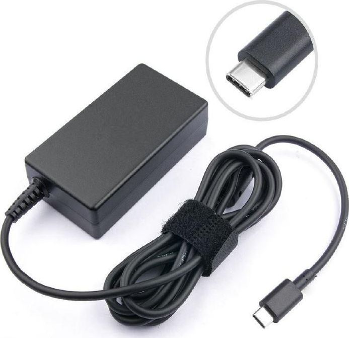 Adapter karikues për laptop MicroBattery MBXUSBC-AC0008, 45 W, USB-C, i zi
