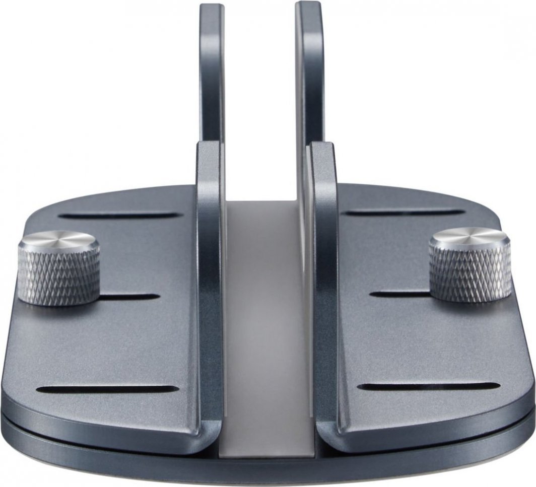 Mbajtëse vertikale për laptop Mozos H1, alumini, gri