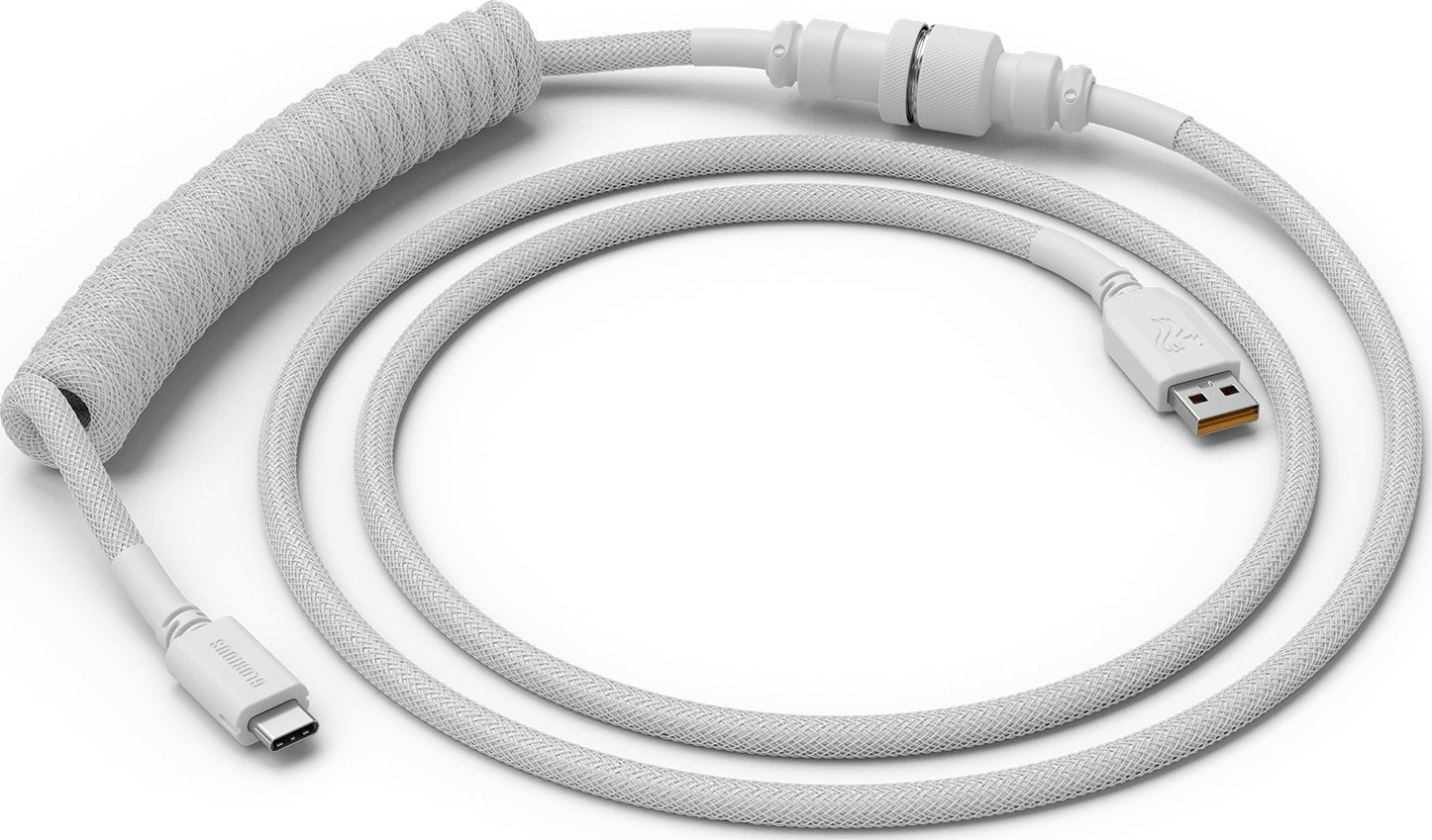 Kabllo USB Glorious GLO-CBL-COIL, USB-A në USB-C, 1.36 m, e bardhë