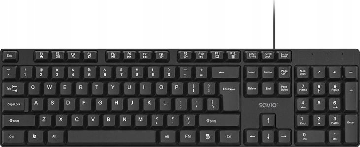 Tастатура Savio KB-01, со кабел, USB, црна