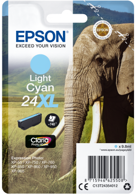 Ngjyrë Epson Singlepack Light 24XL Claria Photo Ink, cyan