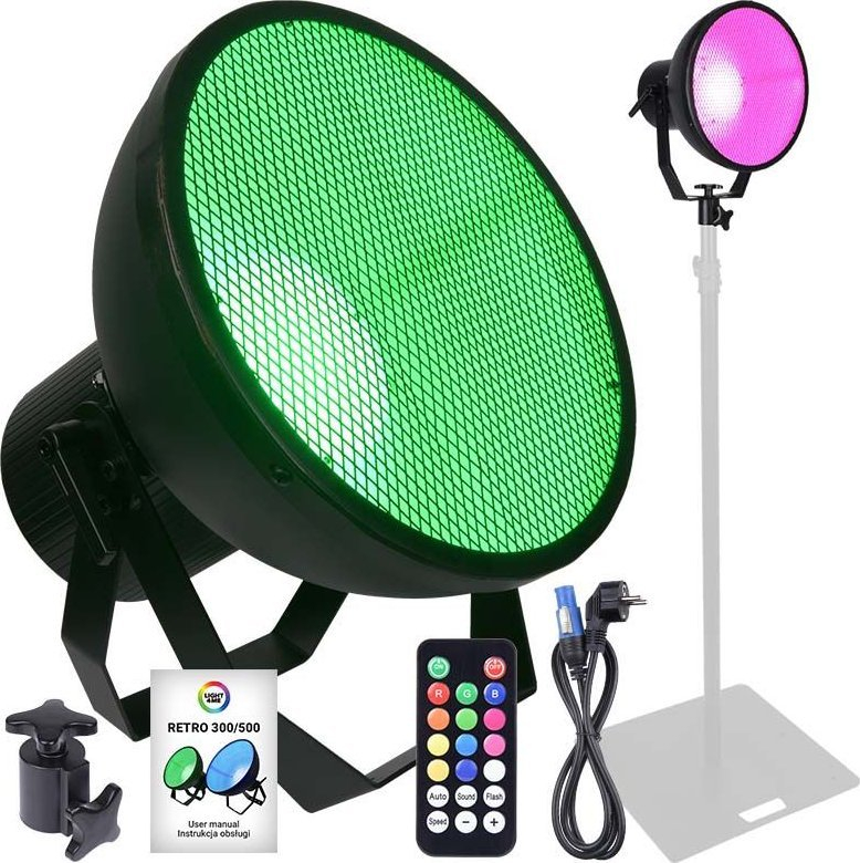 Reflektor skenik Light4Me Retro 300, LED 40W RGBA, me DMX, i zi