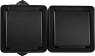 Prizë e dyfishtë murale Kanlux TEKNO 27356, IP54, 16A, gri