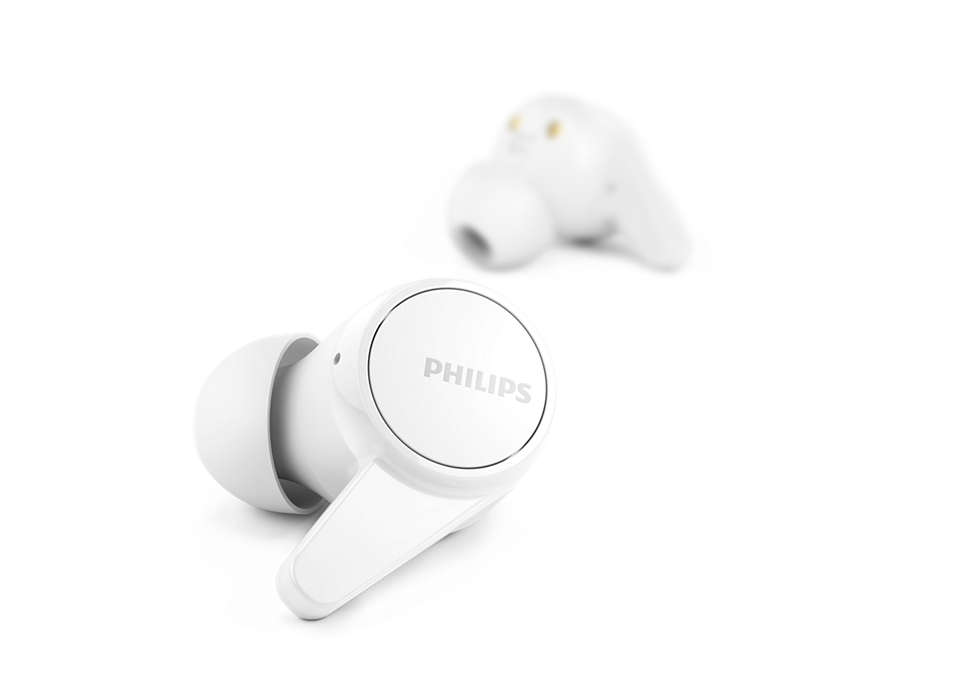 Dëgjuese Buds Philips TAT1207WT/00, wireless IPX4 Splash Mic, të bardha