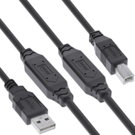 Kabllo USB InLine USB 2.0 aktiv, USB A në USB B, 20m, e zezë
