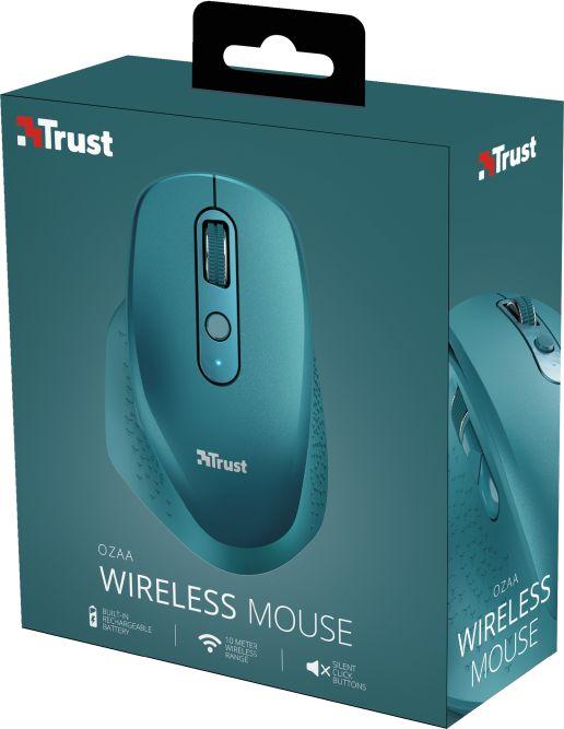 Maus Trust Ozaa, wireless, USB, i kaltërt