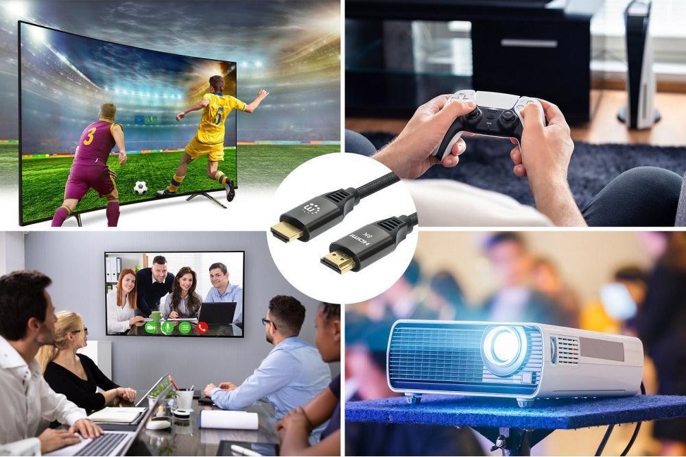 Kabllo HDMI Manhattan 355957, 3m, 8K, e zezë