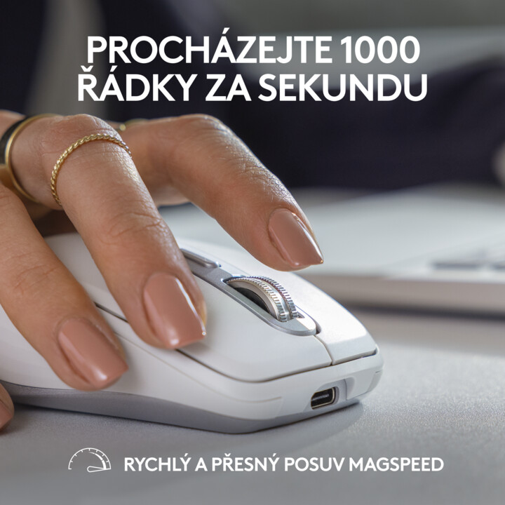 Maus Logitech MX Anywhere 3S, i bardhë