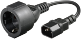 Kabllo rryme MicroConnect PE130075, adapter C14 në Schuko, 0.23m, e zezë