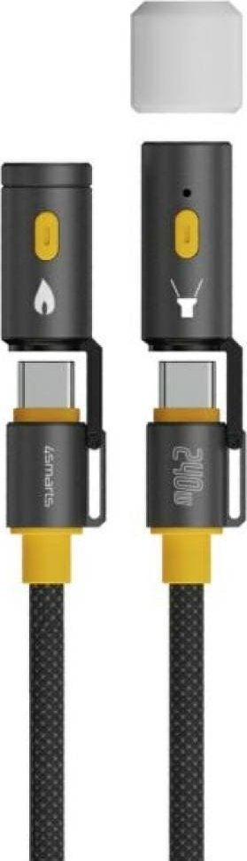 Kabllo USB C në USB C 4SMARTS Explorer 3 në 1, 240W, 1.5m, i zi