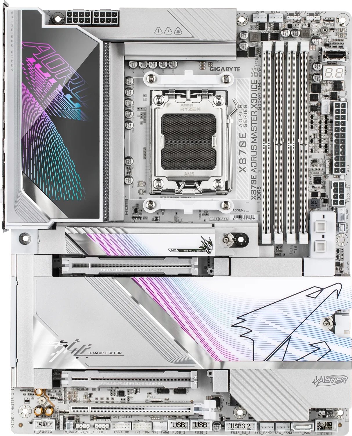 Pllakë amë GIGABYTE X870E AORUS MASTER X3D ICE, DDR5, PCIe 5.0, e bardhë