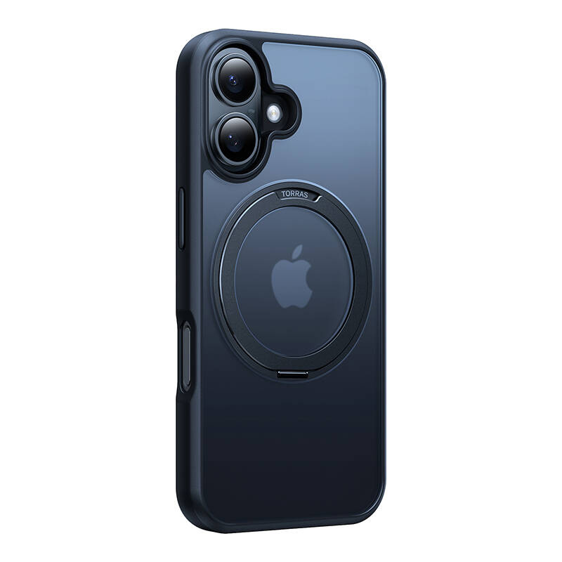 Maskë telefoni Torras Ostand Pro për iPhone 16, magnetike, mbrojtje nga goditjet, e zezë