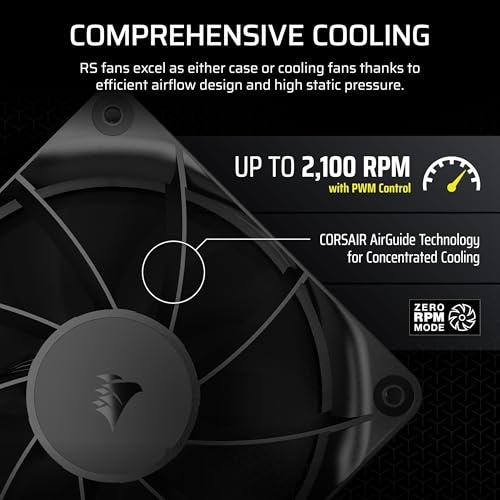 Ventilator kaste CORSAIR RS120, 120mm, PWM, i zi