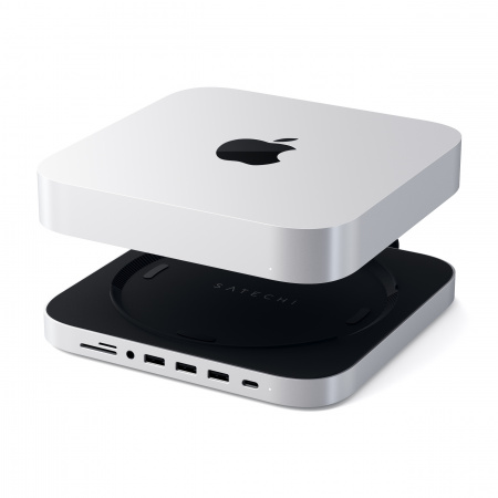 Mbajtëse dhe Hub Satechi USB-C për Mac Mini, e argjendtë