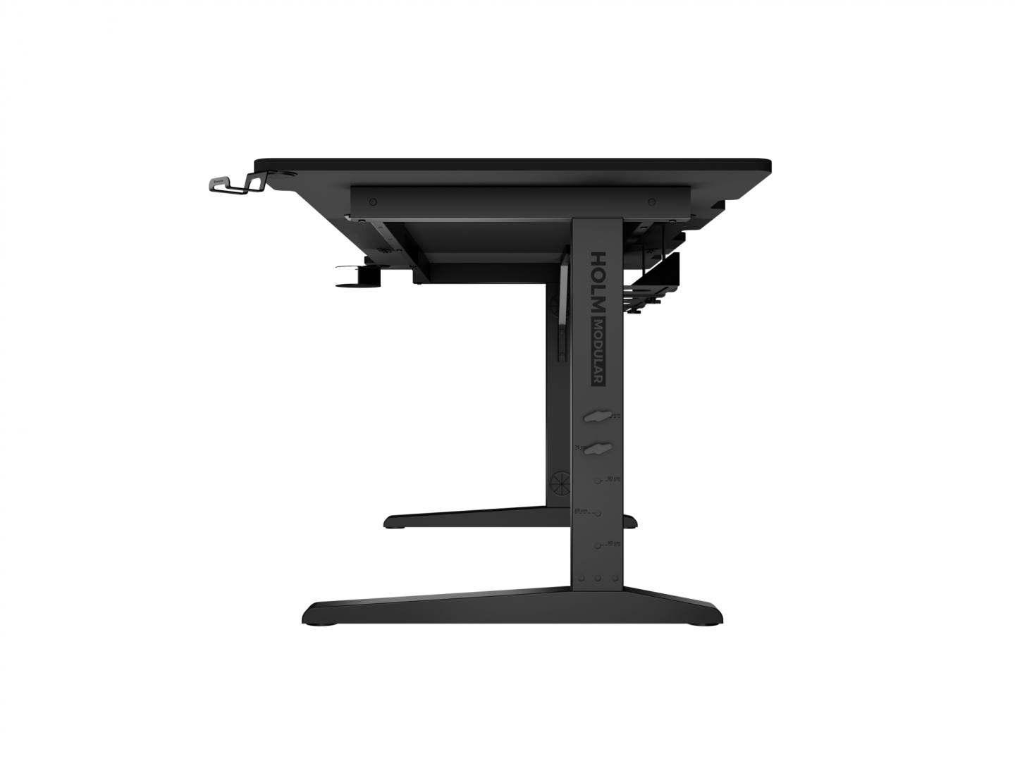 Tavolinë gaming Genesis Holm Modular 160, 160cm, ndriçim RGB, e zezë