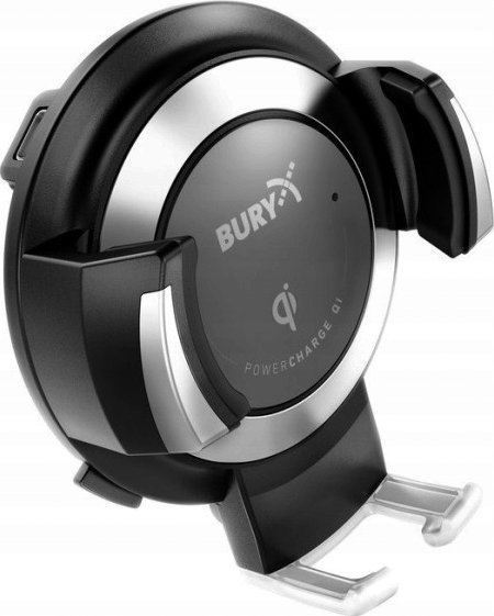 Mbajtës telefoni Bury PowerCharge Qi, karikim wireless 5W, USB Type C, i zi