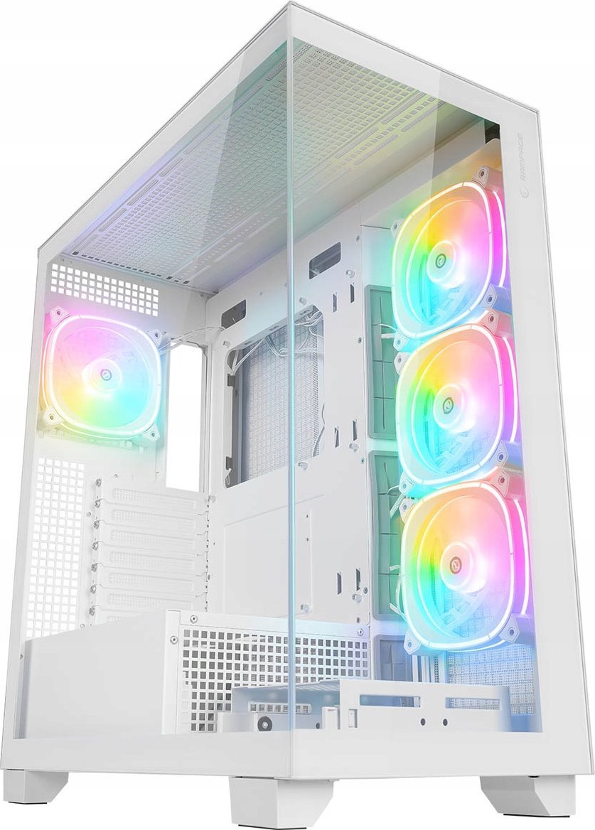 Куќиште PC Rampage Hydra V1, ARGB хаб за вентилатори, USB C, бела