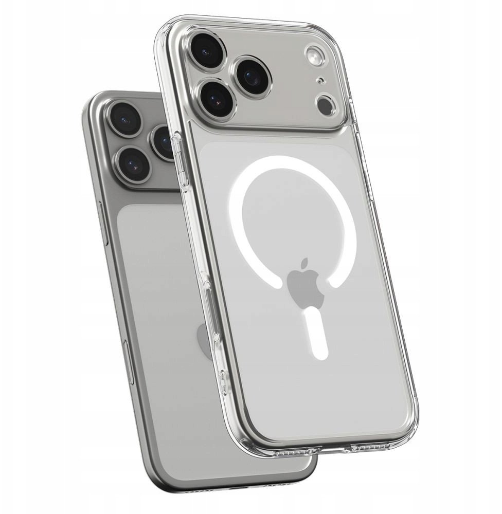 Mbrojtëse telefoni Spigen Ultra Hybrid MagSafe, iPhone 17 Pro, transparente me kornizë të bardhë