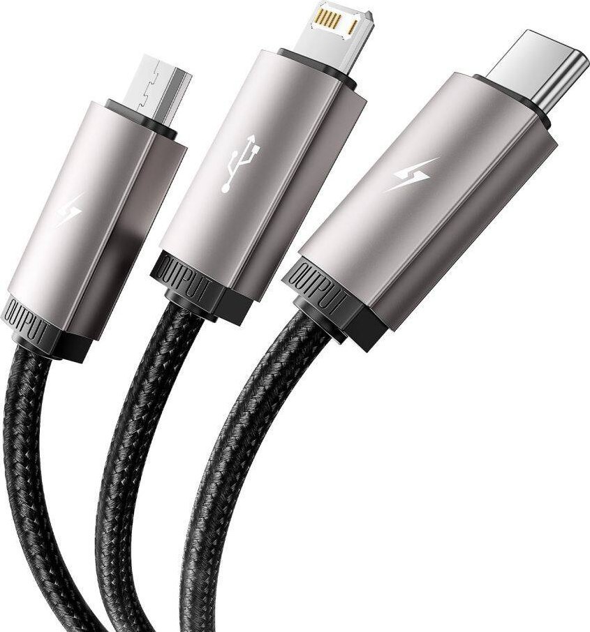 Kabllo karikimi Tech-Protect UltraBoost 3in1, Lightning USB-C Micro-USB, 3.5A, 1m