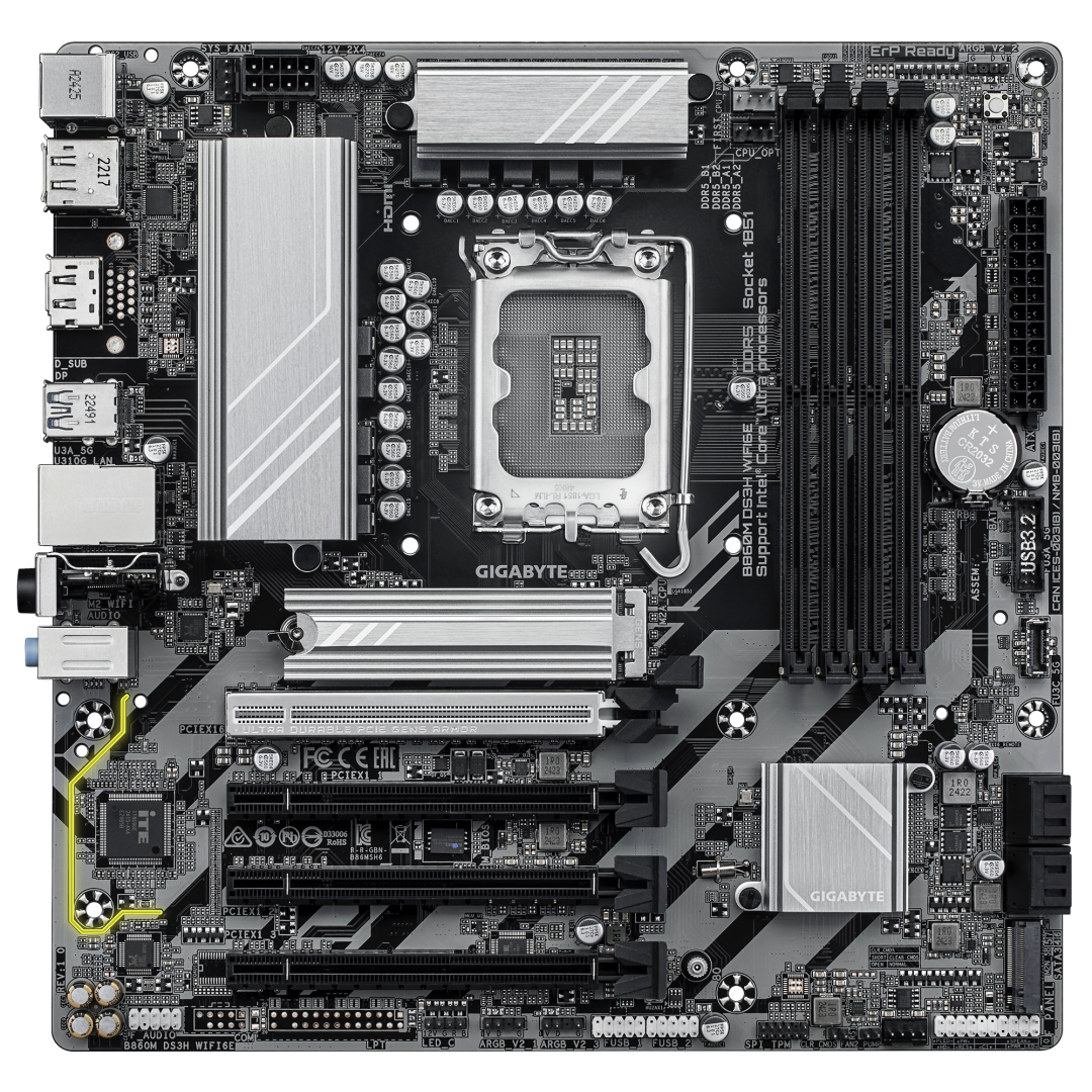 Pllakë amë GIGABYTE B860M DS3H WIFI 6E, DDR5, PCIe 5.0, me WiFi